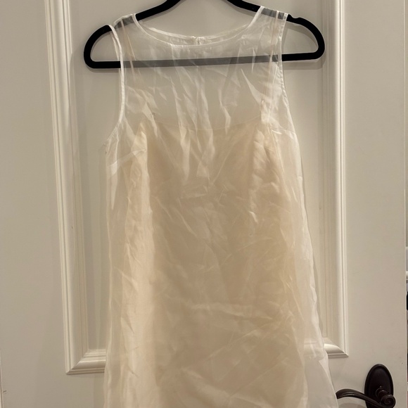 Reformation Vina Dress – White Sheer Overlay Mini – Size 0 - Picture 4 of 6